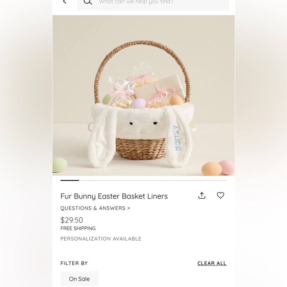 Pottery barn kids bunny insert